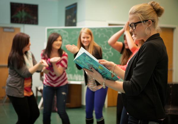 A graduate student of Vancouver Island University's Bachelor of Education program at work