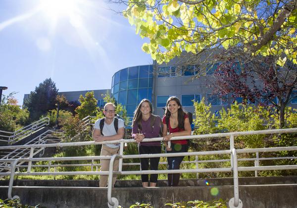 Degree in Psychology students on campus