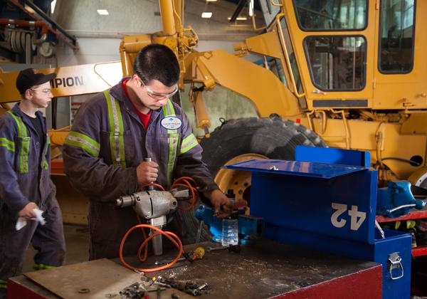 Heavy Duty Mechanics in VIU's garage