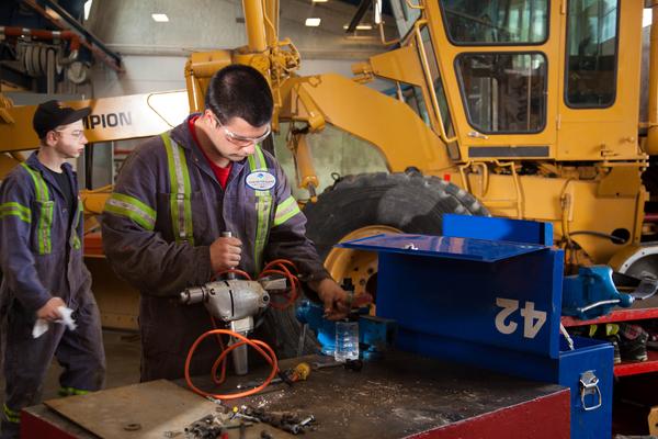 Heavy Duty Mechanics in VIU's garage