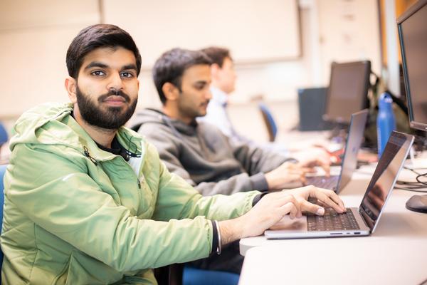 Young man working at a computer