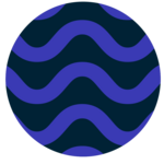 Dark blue circle with blue waves