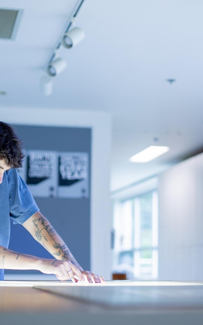 Graphic Design student at work