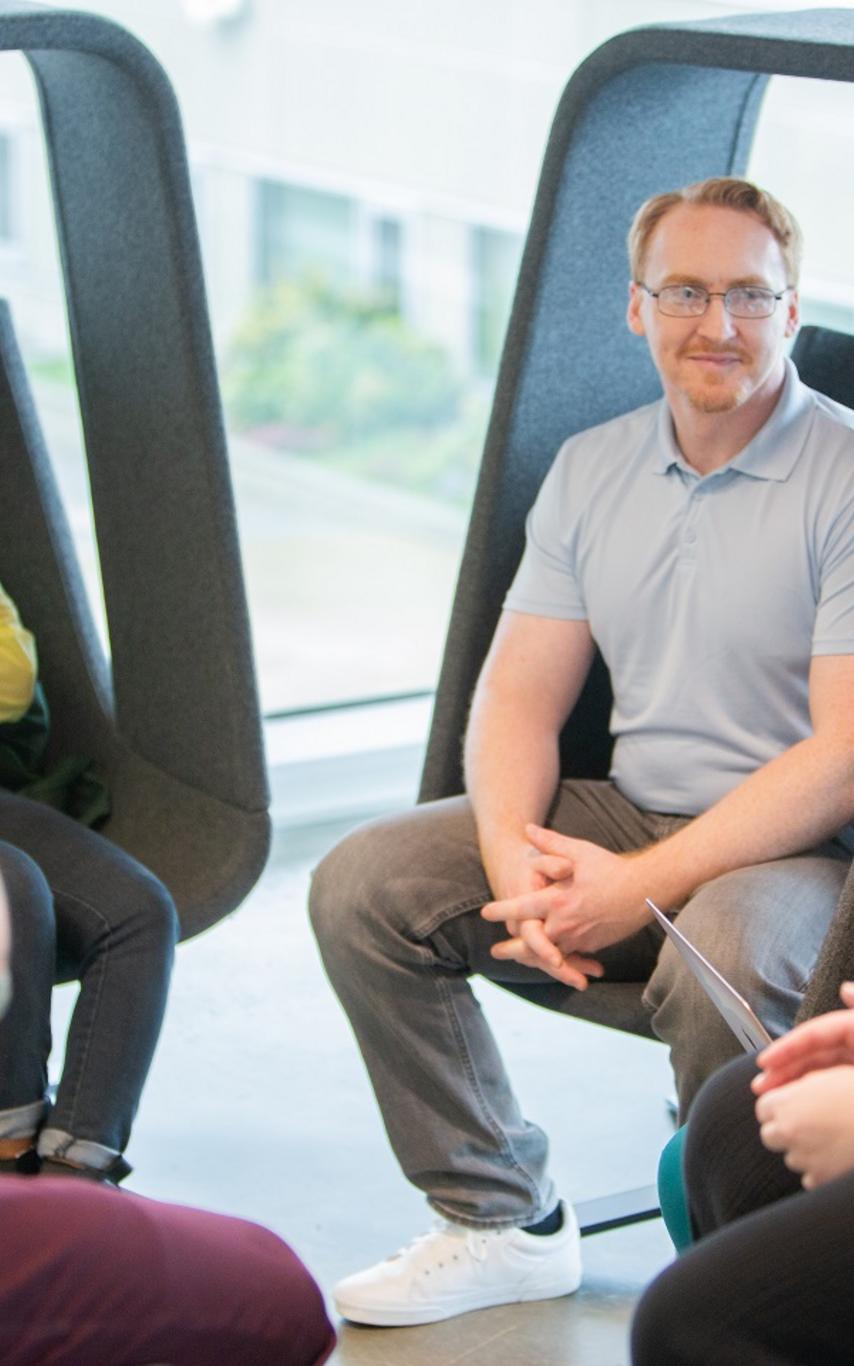 VIU students sitting together and talking